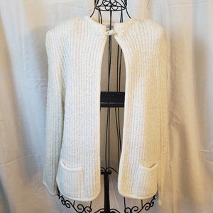 White acrylic sweater jacket